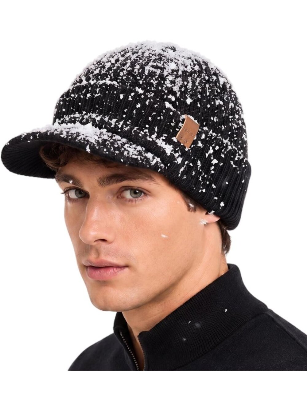 Cozy 80% Merino Wool Waterproof Winter Beanie Hat for Big Heads - Unisex